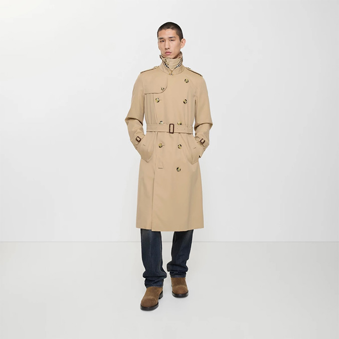 burberry kensington heritage long honey gabardine trench coat